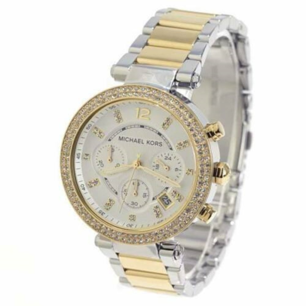 Michael Kors Women's Gold/Silver Tone Parker Watch